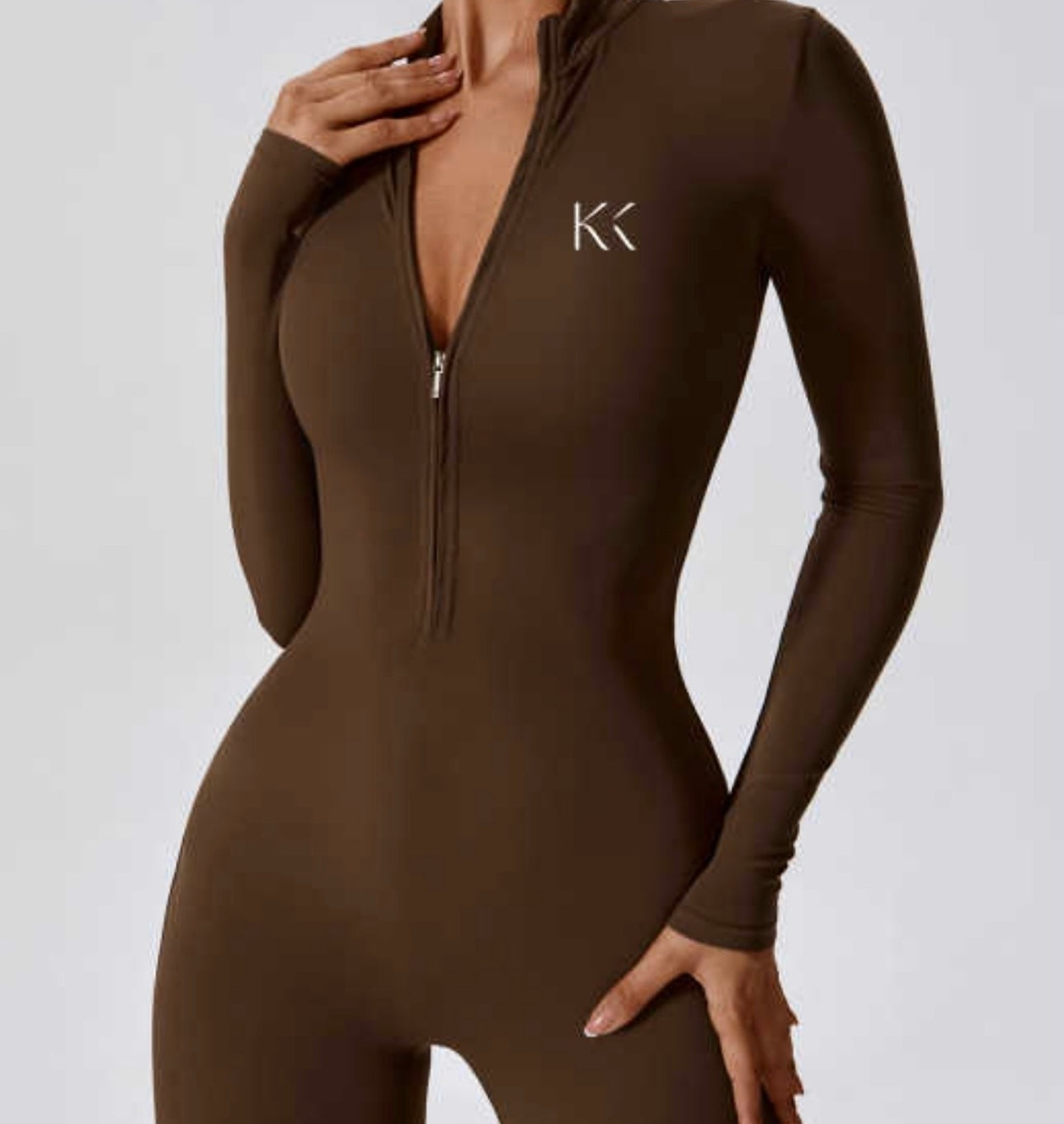 Seamless Shape Zip-Up Jumpsuit